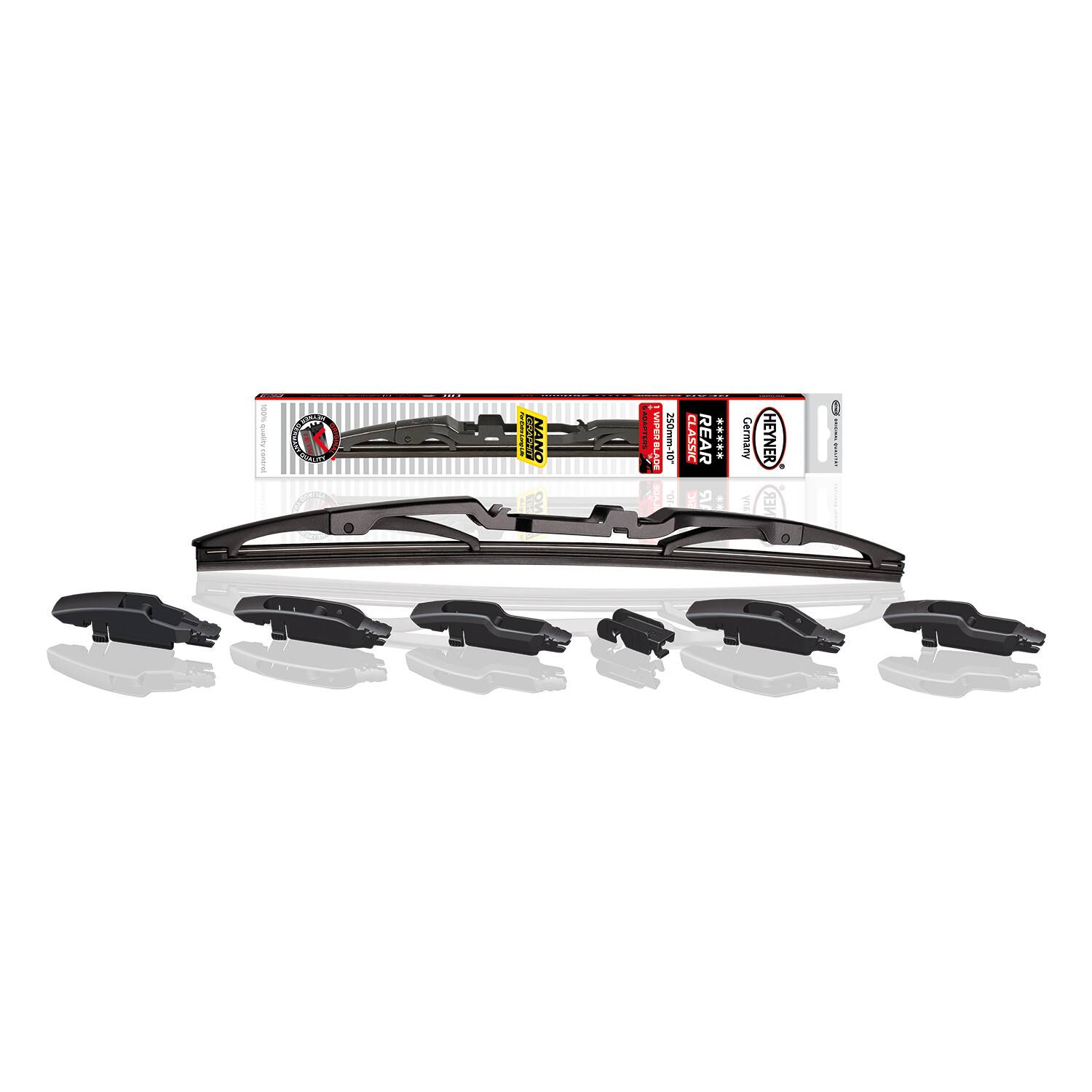 HEYNER® Heckwischerblatt REAR CLASSIC 10 Zoll / 250 mm mit Adapter Bügel-Heckscheibenwischer für traditionelle-0