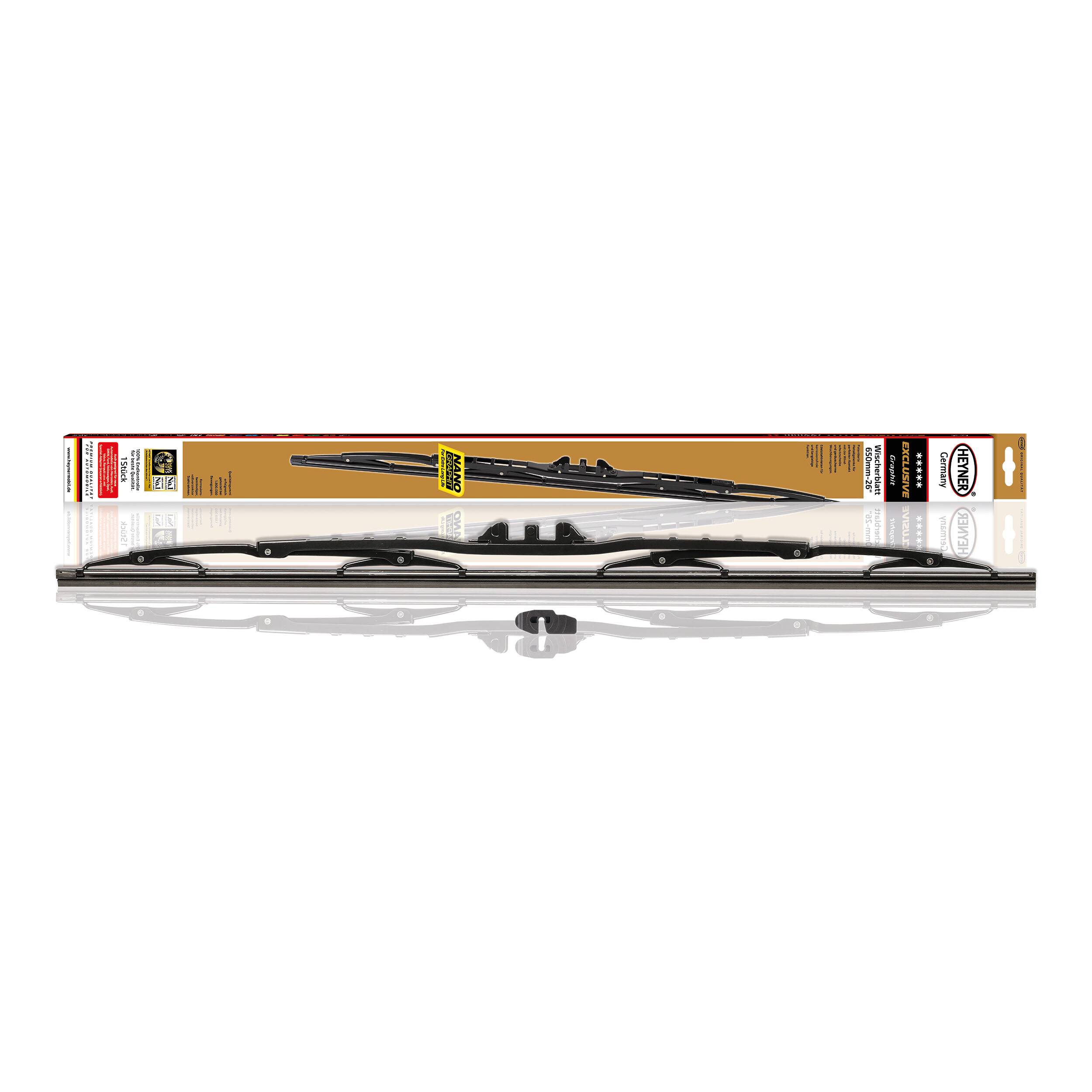 HEYNER® Scheibenwischer EXCLUSIVE 650 mm Wischerblatt mit Metallgelenken Flexible Nano Beschichtung, Klassischer-0