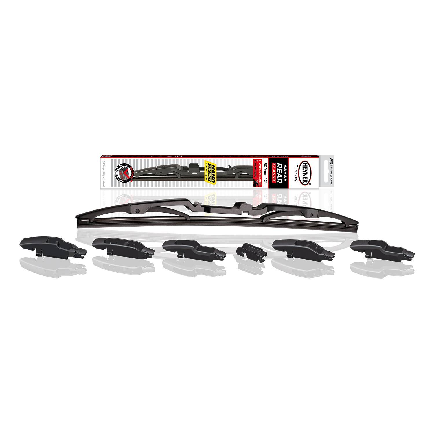 HEYNER® Heckwischerblatt REAR CLASSIC 12 Zoll / 300 mm mit Adapter Bügel-Heckscheibenwischer für traditionelle-0