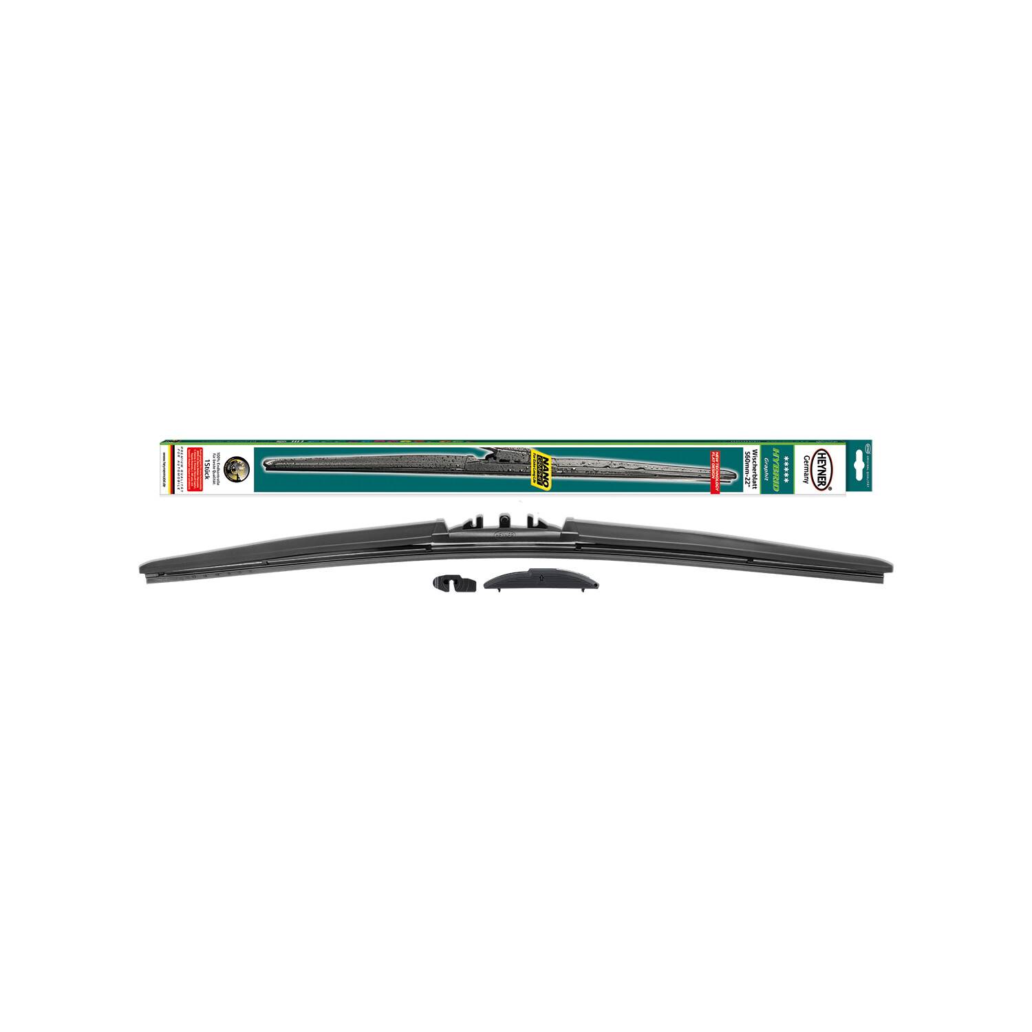 HEYNER® Wischerblatt HYBRID 560 mm Allwetter Scheibenwischer mit Spoiler kombiniert Flachbalkenwischer und-0