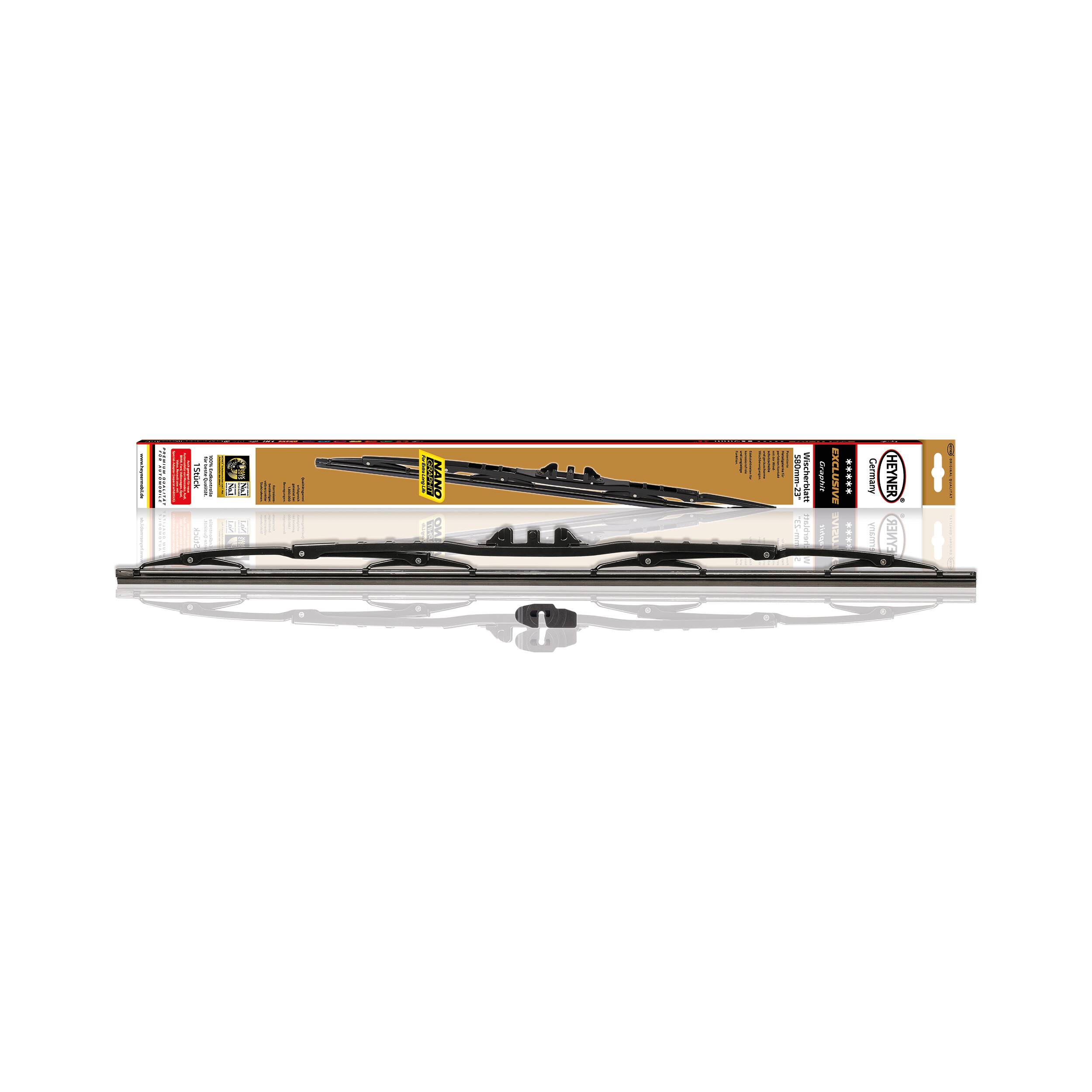 HEYNER® Scheibenwischer EXCLUSIVE 580 mm Wischerblatt mit Metallgelenken Flexible Nano Beschichtung, Klassischer-0