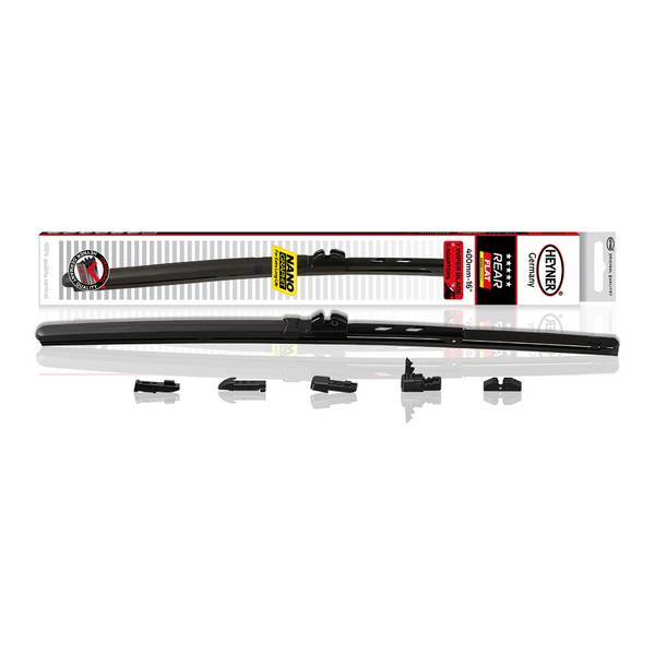 HEYNER® Heckwischerblatt REAR FLAT 16 Zoll / 400 mm mit Adapter Set Aerodynamischer Flachbalken-Heckwischer mit
