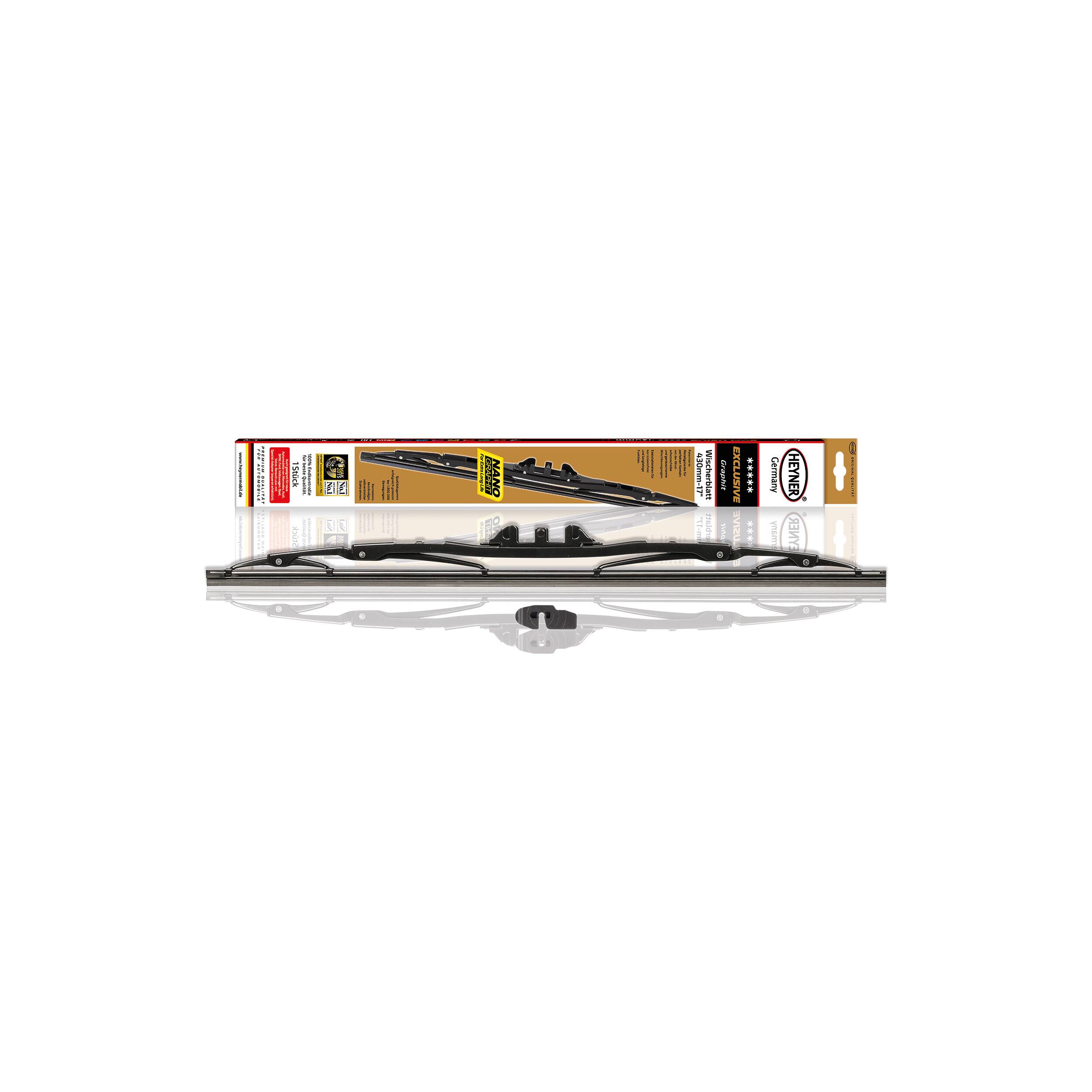 HEYNER® Scheibenwischer EXCLUSIVE 430 mm Wischerblatt mit Metallgelenken Flexible Nano Beschichtung, Klassischer-0