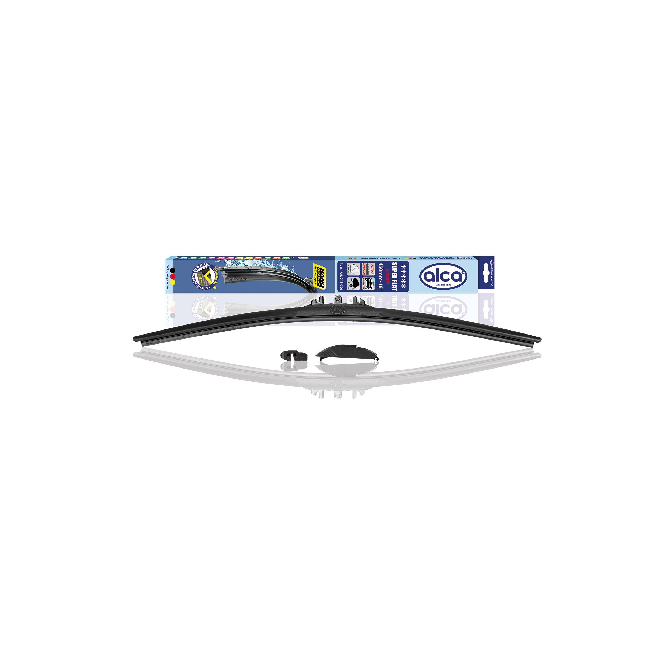 alca® Scheibenwischer SUPER FLAT 450 mm flaches Wischerblatt mit Spoiler Niedrigprofil Design, Allwetter-0