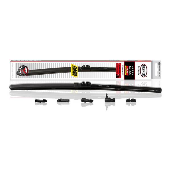 HEYNER® Heckwischerblatt REAR FLAT 13 Zoll / 330 mm mit Adapter Set Aerodynamischer Flachbalken-Heckwischer mit
