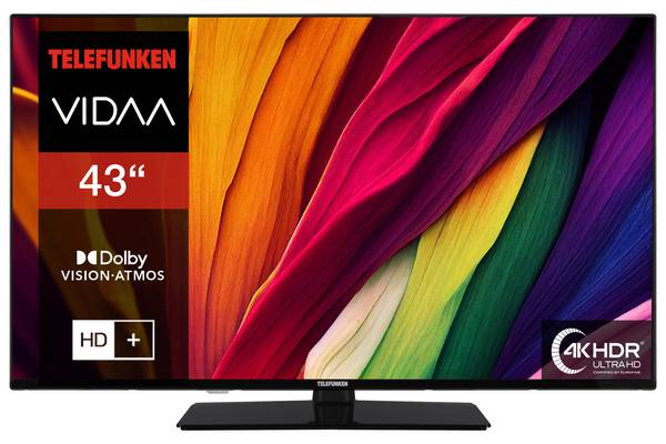 Telefunken XU43VP750M Fernseher 43 Zoll Smart TV VIDAA 4K UHD HDR Dolby Vision HD+ 6 Monate (2026)