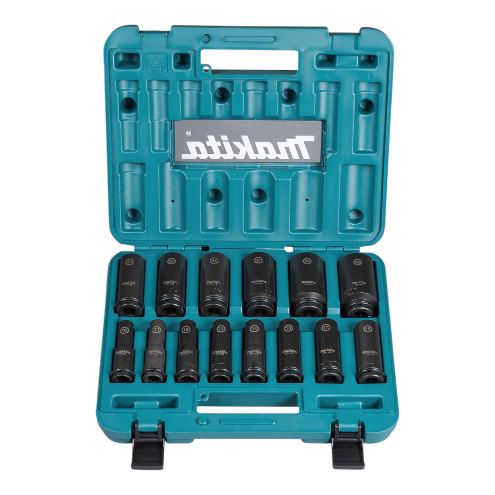 Makita DTW 300 TJX7 Akku Schlagschrauber 18 V 330 Nm 1/2" + 2x Akku 5,0Ah + Lader + Steckschlüssel Set 14 tlg. + Makpac-4