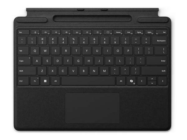 Microsoft Surface Pro Keyboard Tastatur mit Trackpad Beschleunigungsmesser Slim Pen 2 Ablage- und Ladeschale Schwarz