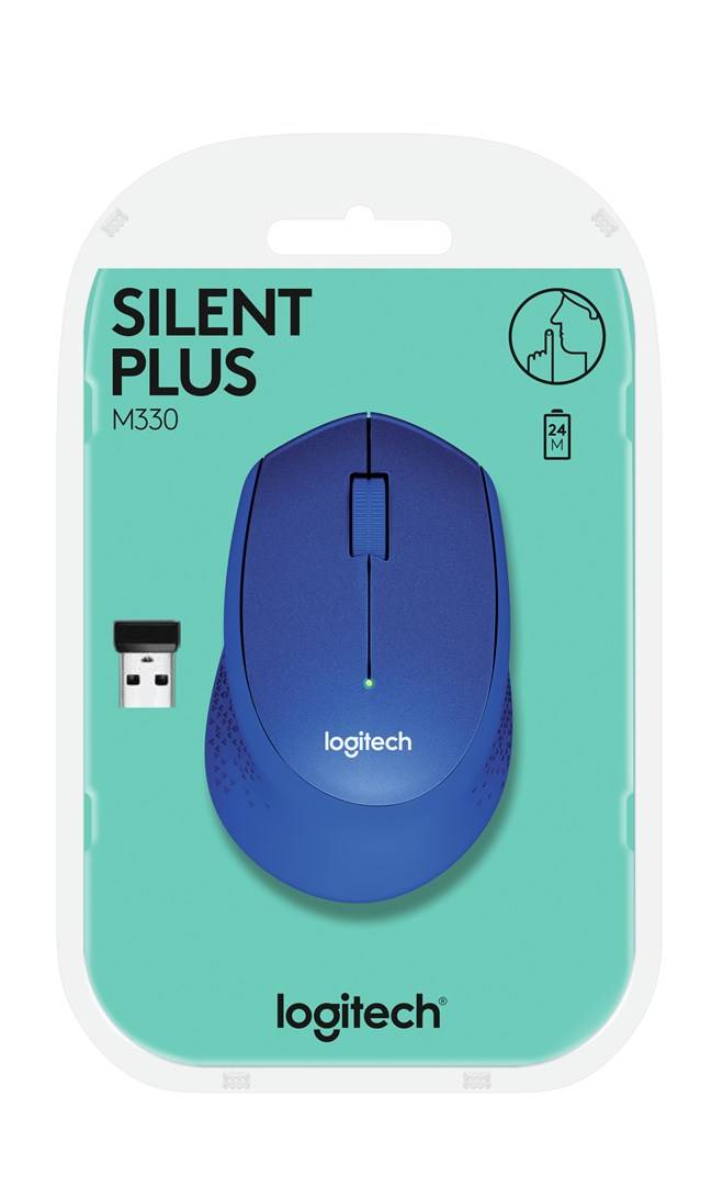 Logitech M330 Silent Plus Maus Funk Optisch Blau 3 Tasten 1000 dpi-5