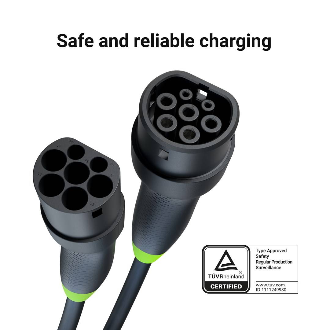 Cell GC Snap Type 2 EV Charging Cable 11kW 5m for Tesla Model Y 3 S X, VW ID.4, Kia EV6, Hyundai 5-5