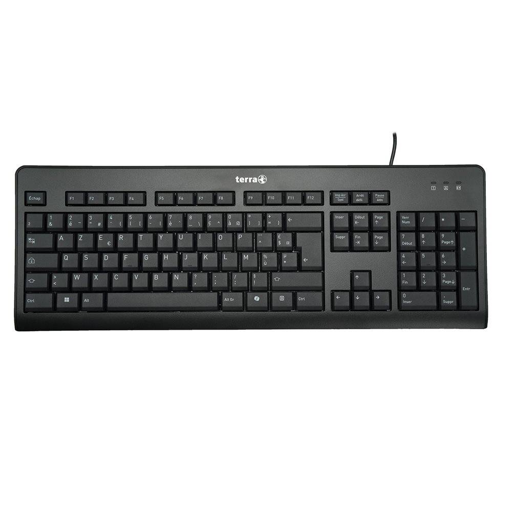 TERRA Keyboard 1500 Corded USB black/noir Copilot 105 Tasten - Tastatur - Keypad - TL: Französisch, AZERTY-0