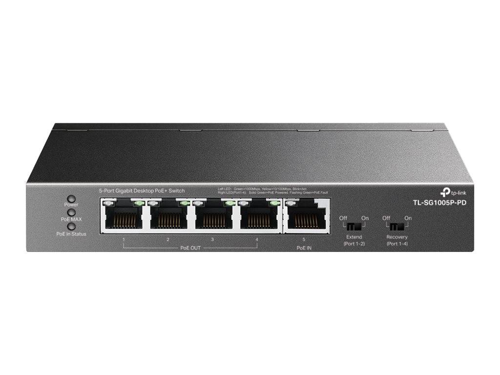 TP-Link TL-SG1005P-PD Network Switch Gigabit Ethernet 10/100/1000 Power over Ethernet PoE Black