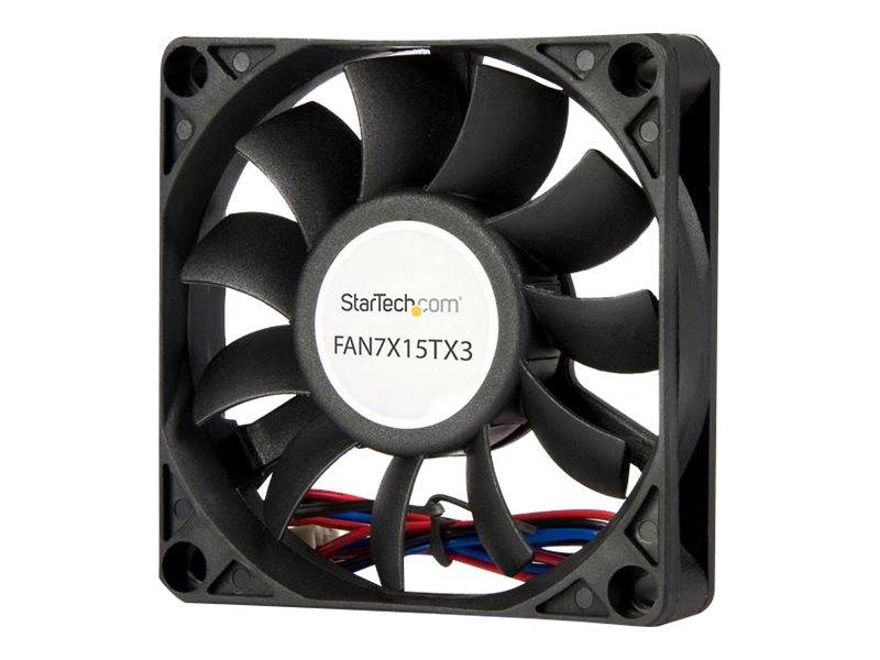 StarTech.com 70mm Gehäuselüfter - Lüfter 7cm für PC Gehäuse mit 3-pin Molex Stecker (70mmx70mmx15mm) - Gehäuselüfter - 7-0