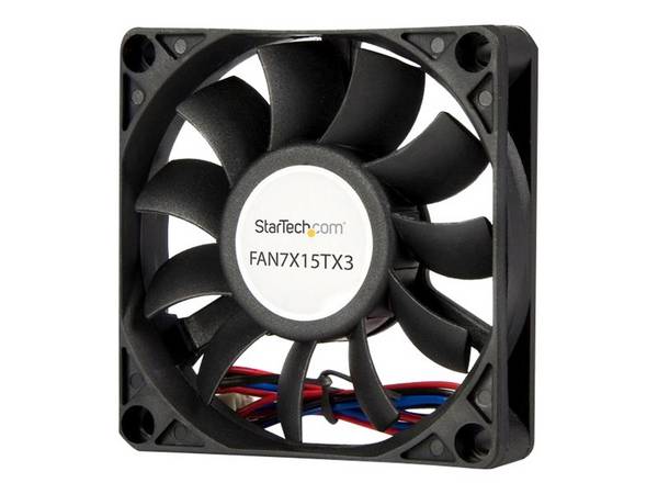StarTech.com 70mm Gehäuselüfter - Lüfter 7cm für PC Gehäuse mit 3-pin Molex Stecker (70mmx70mmx15mm) - Gehäuselüfter - 70 mm - Schwarz