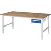 Arbeitstisch mit Schubladenschrank Unterbau-Container mit 1 Schublade 150 mm BxT 2000 x 1000 mm B-Platte Stärke