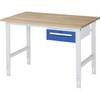 Arbeitstisch mit Schubladenschrank Unterbau-Container mit 1 Schublade 150 mm BxT 1250 x 800 mm B-Platte Stärke