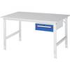 Arbeitstisch mit Schubladenschrank Unterbau-Container mit 1 Schublade 150 mm BxT 1500 x 1000 mm M-Platte Stärke