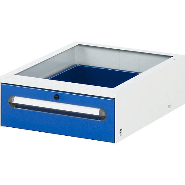 Arbeitstisch mit Schubladenschrank Unterbau-Container mit 1 Schublade 150 mm BxT 1500 x 1000 mm M-Platte Stärke-2