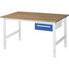 Arbeitstisch mit Schubladenschrank Unterbau-Container mit 1 Schublade 150 mm BxT 1500 x 1000 mm B-Platte Stärke