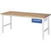 Arbeitstisch mit Schubladenschrank Unterbau-Container mit 1 Schublade 150 mm BxT 2000 x 800 mm B-Platte Stärke