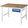Arbeitstisch mit Schubladenschrank Unterbau-Container mit 1 Schublade 150 mm BxT 1250 x 1000 mm B-Platte Stärke