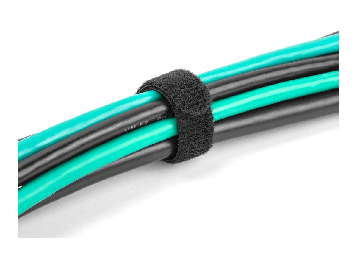 Delock Hook & loop tie - 25 cm - Schwarz (Packung mit 10) - Klett-Kabelbinder L-0