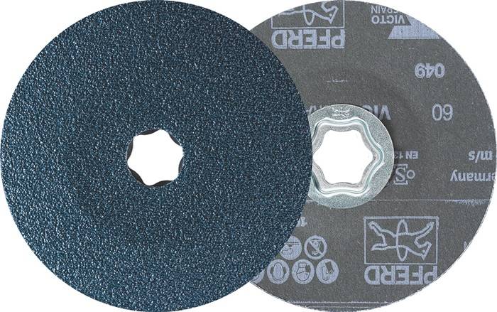 Fiberscheibe Combiclick VICTOGRAIN D.125mm K.60 Stahl,Guss,Aluminium/NE-Metall-0
