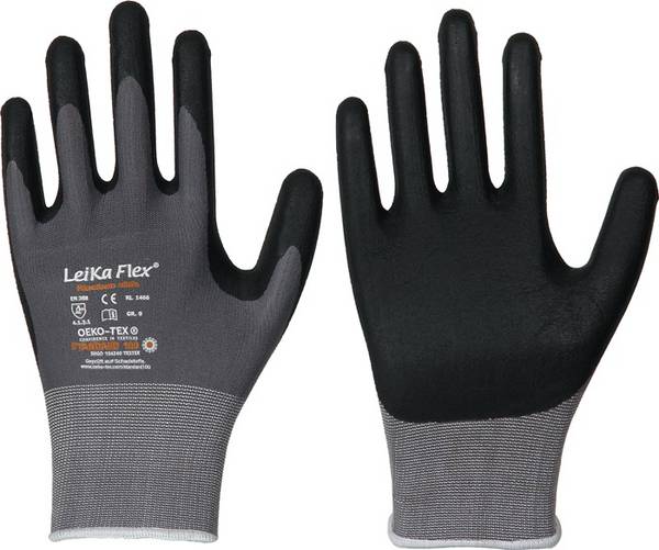 Handschuhe LeiKaFlex 1466 Gr.9 grau EN420+EN388 PSA II LEIPOLD