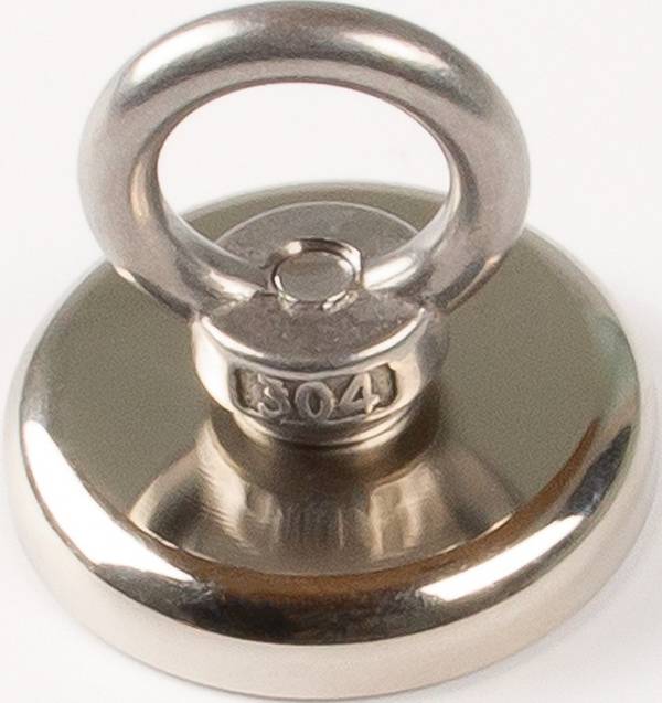 Neodymmagnet D.40mm verzinkt,m.Öse D.17mm 5St./Karton EICHNER