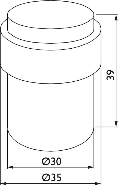 HERMAT Türstopper 3693,Bodenmontage,H 39mm,edelstahl,matt-2