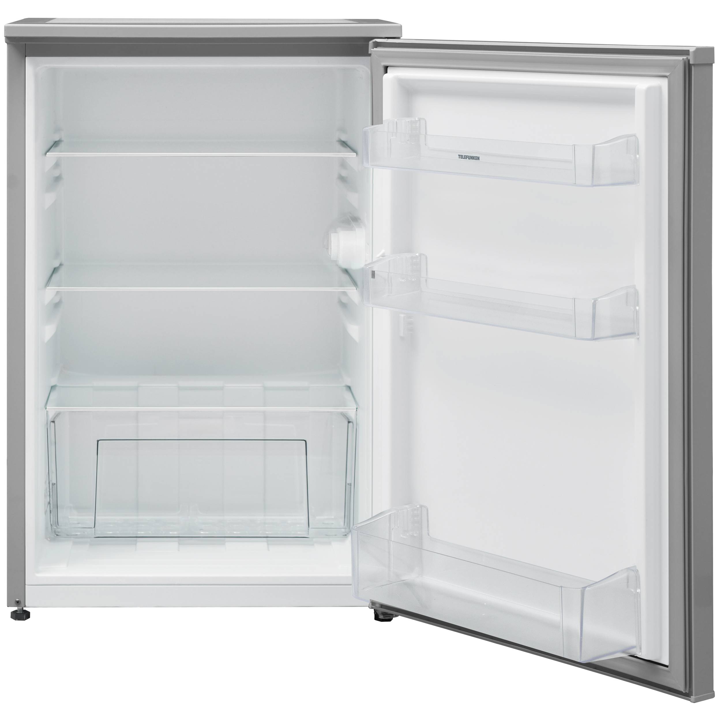 Telefunken Kühlschrank ohne Gefrierfach freistehend | 135 Liter | Kühlschrank klein mit Gemüsefach | C-135-100-S silber-1
