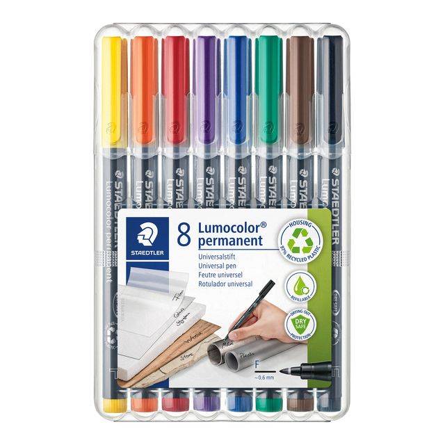 STAEDTLER Lumocolor 318 - Filzstift - permanent - für Overhead-Projektor-Folien - gemischte Farben - 0.6 mm - fein (Pack-5