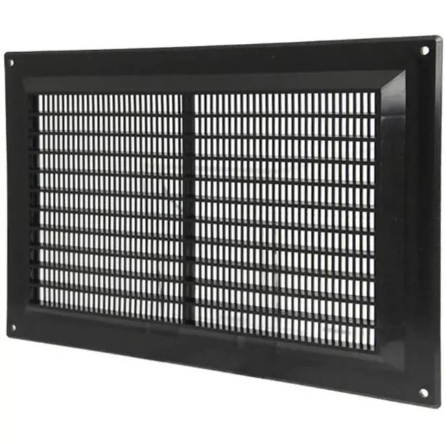 Lüftungsgitter Kunststoff rechteckig mit Grill 250x170 Schwarz - VR2517M-0