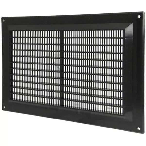 Lüftungsgitter Kunststoff rechteckig mit Grill 250x170 Schwarz - VR2517M