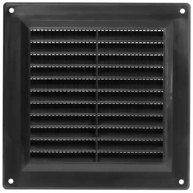 Lüftungsgitter mit Grill 150x150 mm Schwarz - VR1515M-0