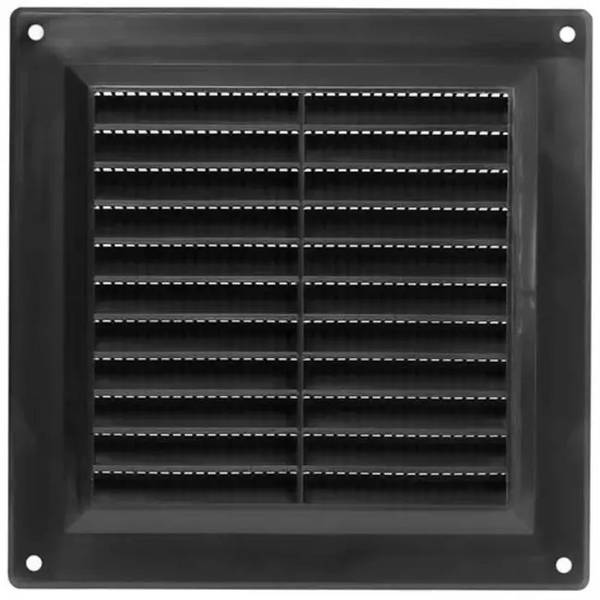 Lüftungsgitter mit Grill 150x150 mm Schwarz - VR1515M