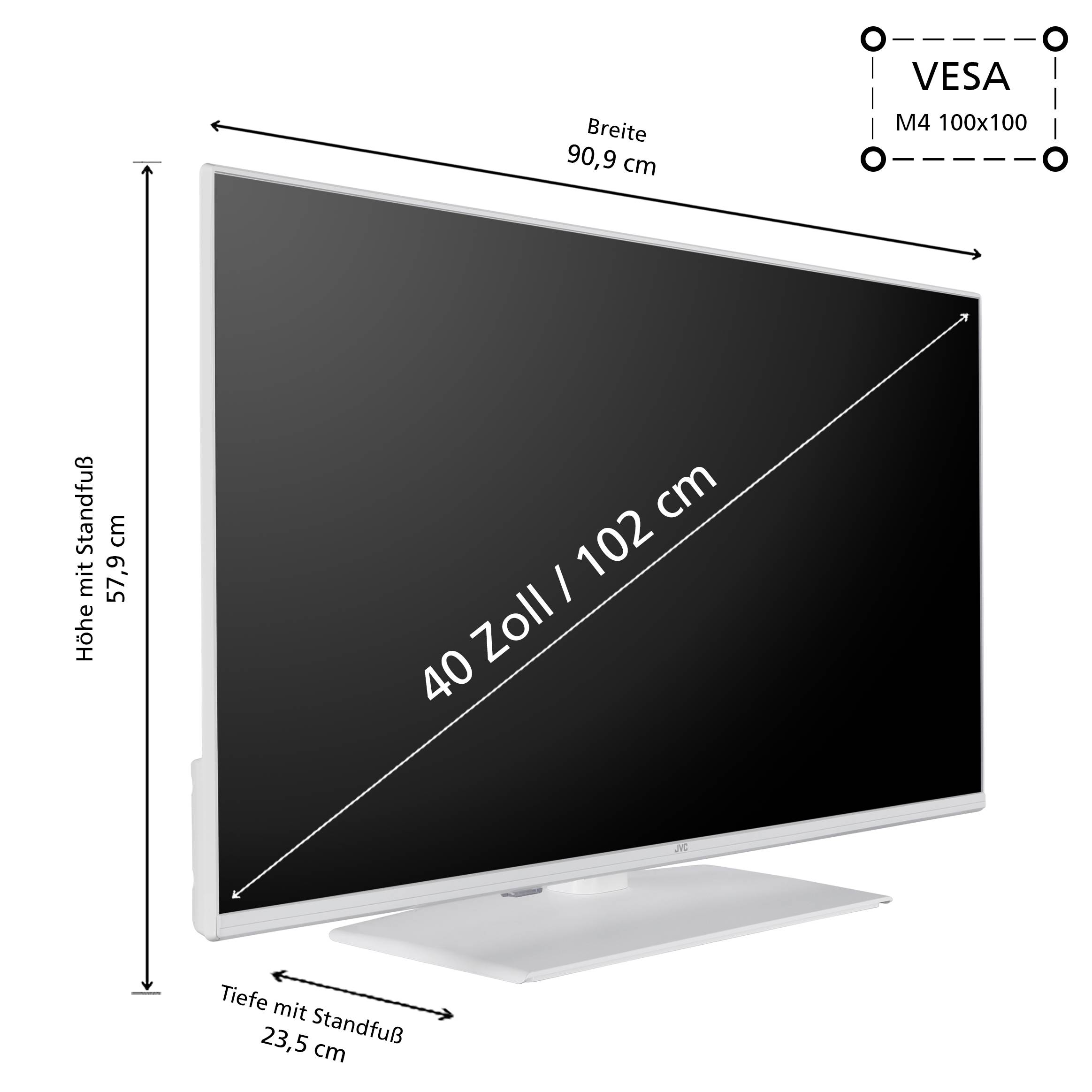 JVC LT-40VF5355W Fernseher 40 Zoll Smart TV by TiVo Full HD HDR TV Triple-Tuner 6 Monate HD+ (2026)-2