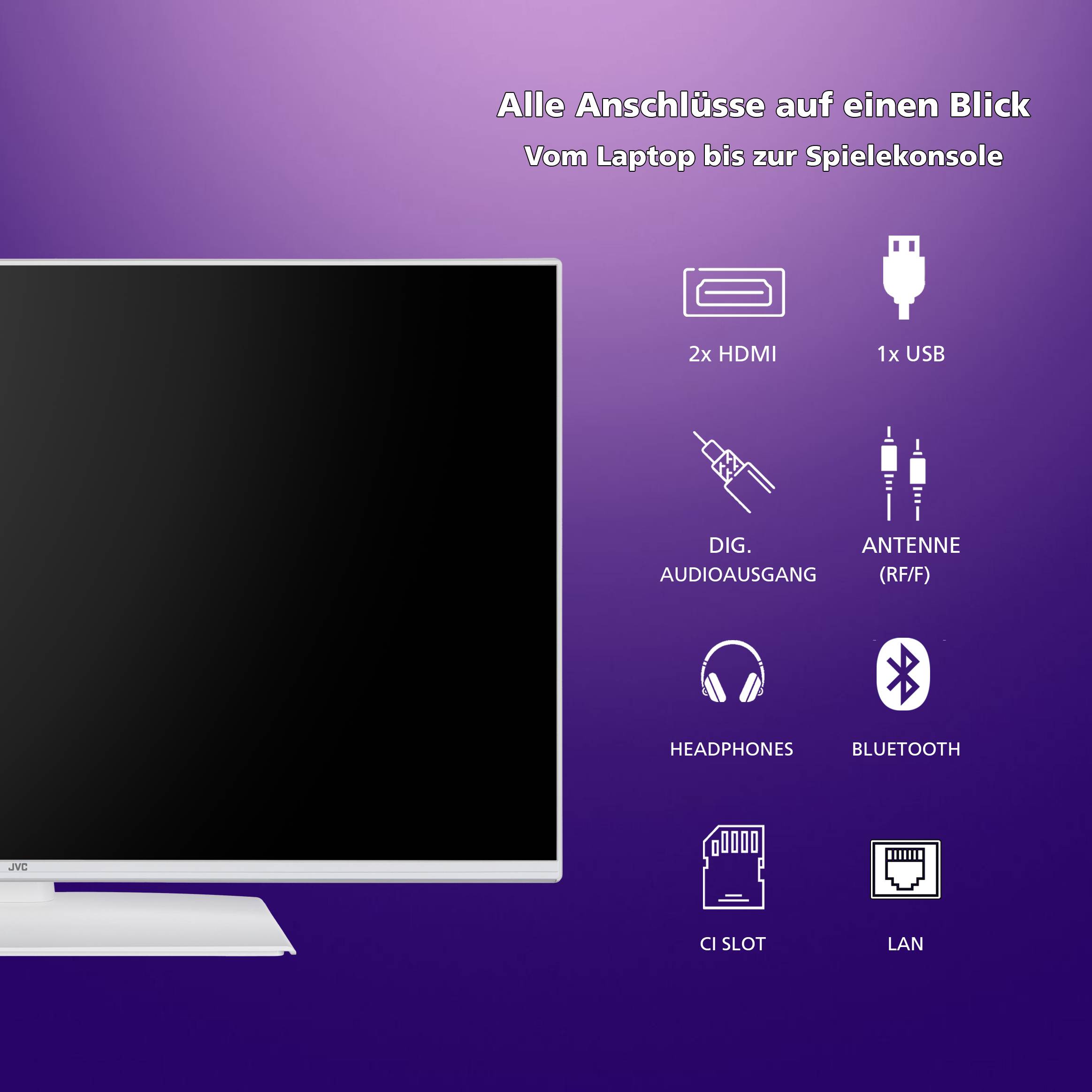 JVC LT-40VF5355W Fernseher 40 Zoll Smart TV by TiVo Full HD HDR TV Triple-Tuner 6 Monate HD+ (2026)-3