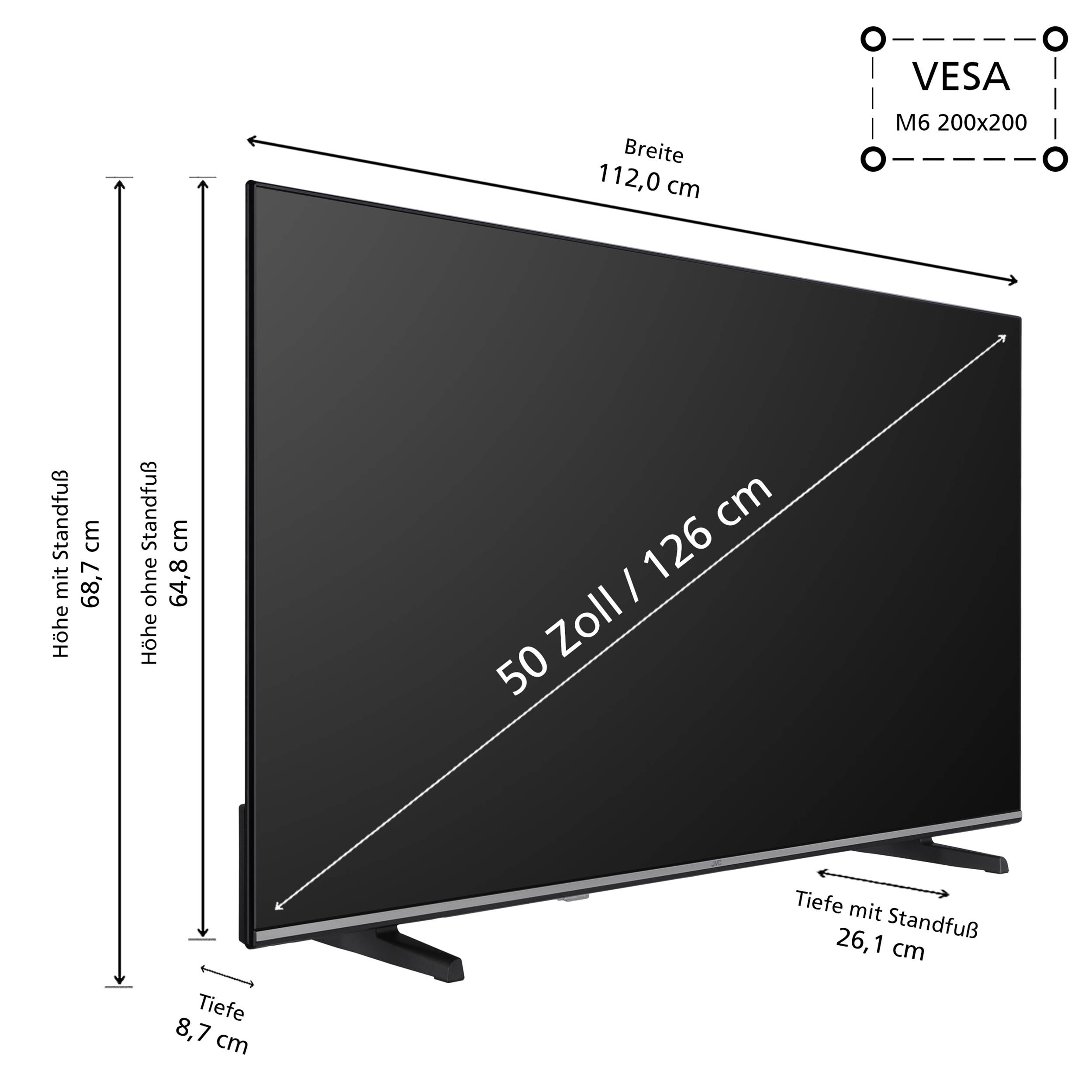 JVC LT-50VD3555 Fernseher 50 Zoll Smart TV VIDAA 4K UHD, HDR Dolby Vision, Tirple-Tuner (2026)-2