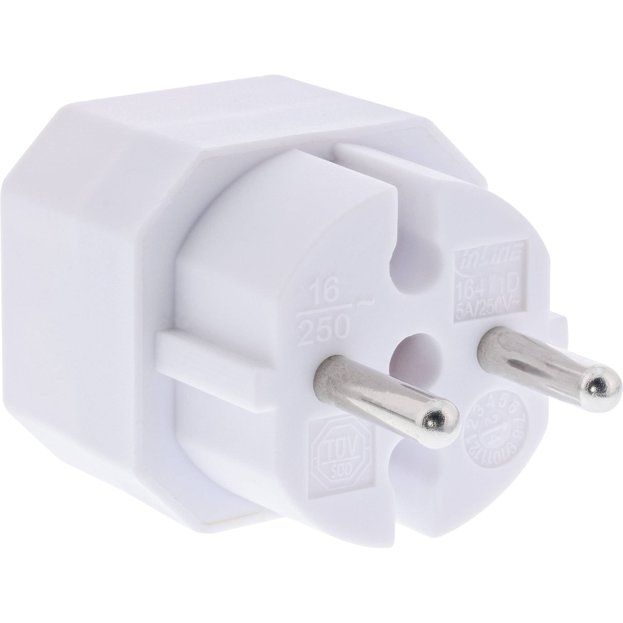 InLine® Steckdosenadapter, Schutzkontakt-Stecker auf 2x Eurobuchse-1