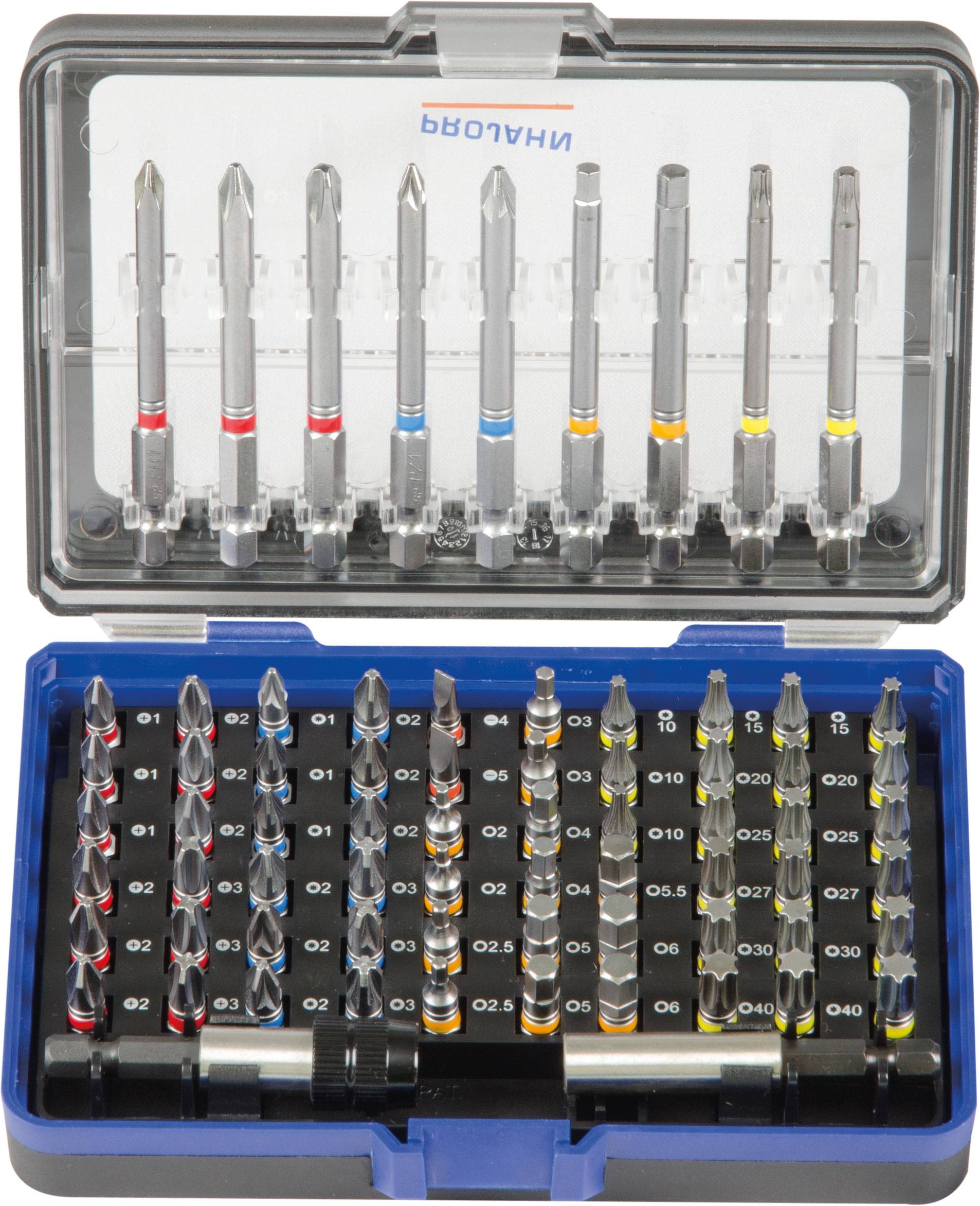 1/4 Zoll Bit Box mit markierten Bits 71tlg-0