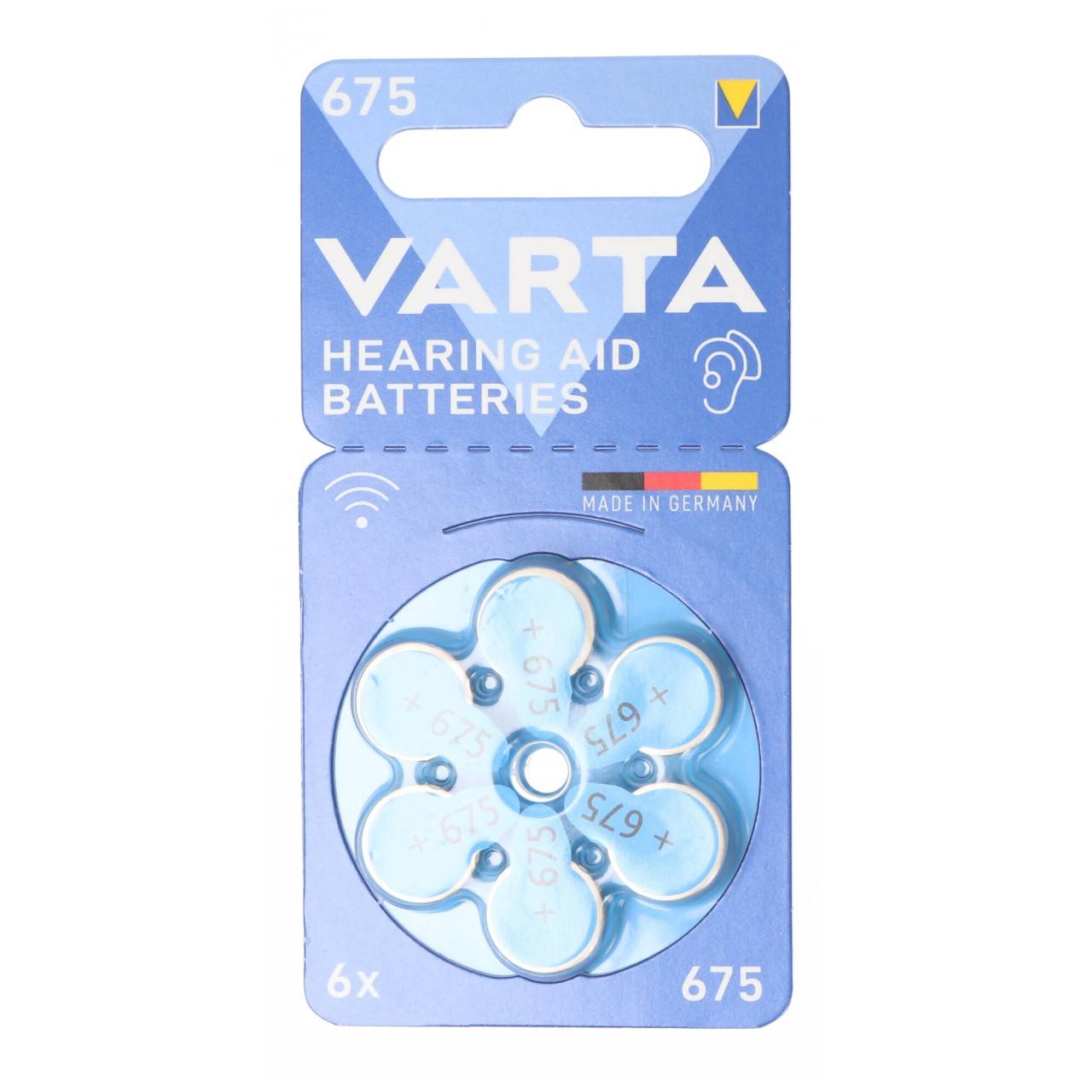 Varta PR44 (675) Batterie, 6 Stk. Blister Zink Air-Knopfzelle, 1,45 V Hörgerätebatterie-0