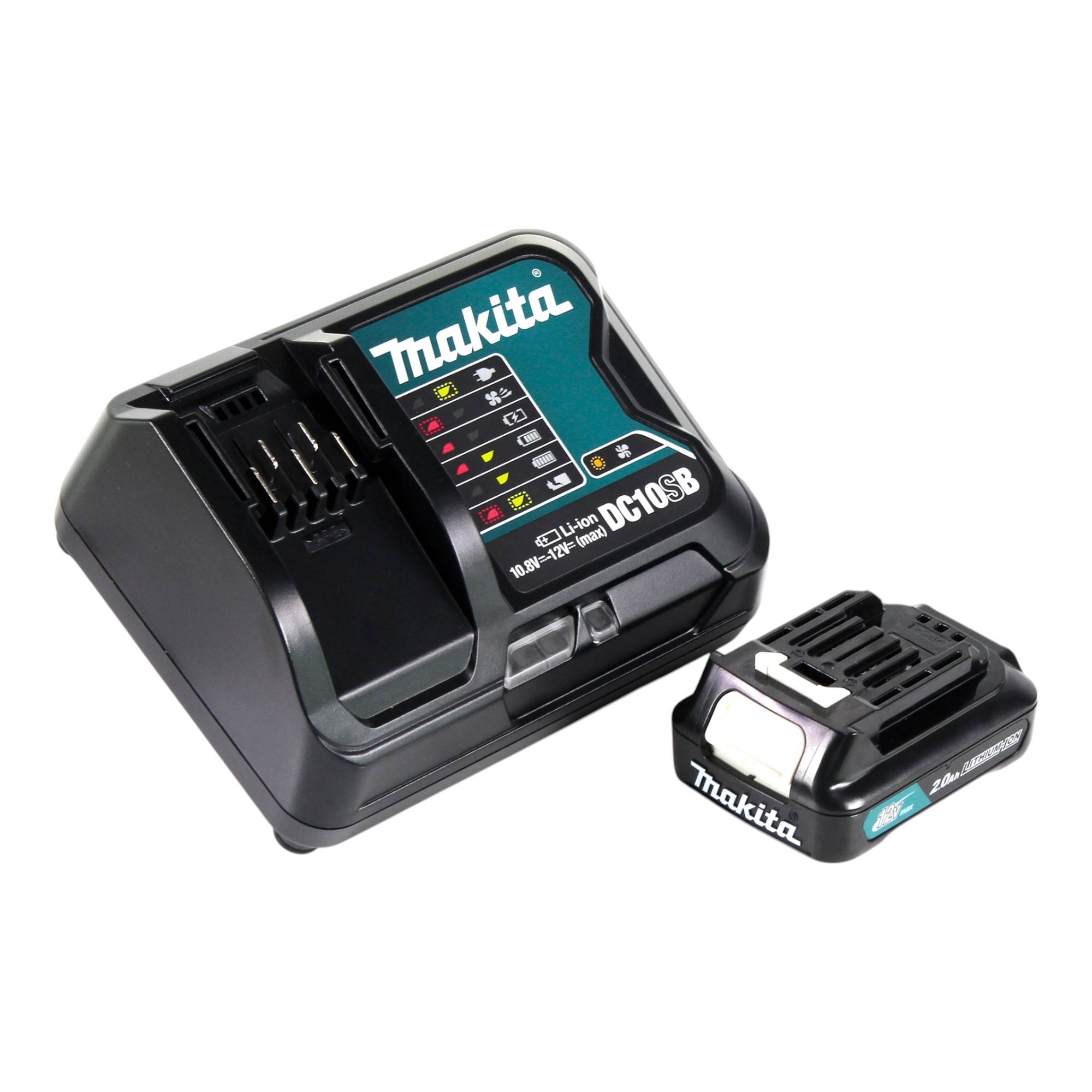 Makita CLX 245 SAX1 Akku Kombo Kit 12 V max. CL 108 FDW 0,6 l Weiß + UB 100 D 75 m/s + 1x Akku 2,0 Ah + Ladegerät-4