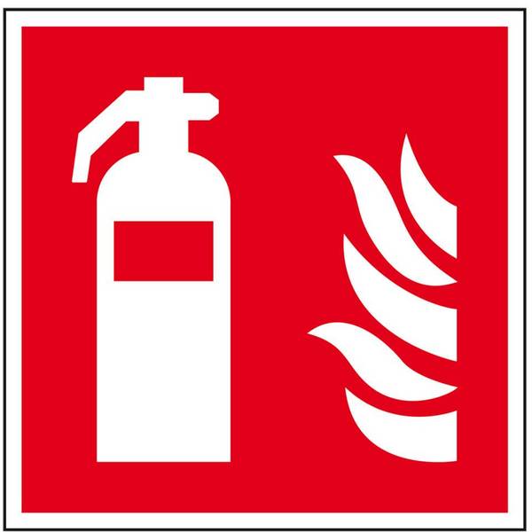 Brandschutzschild Feuerlöscher, Kunststoff, 200x200mm, ASR A1.3,DIN EN ISO 7010 F001