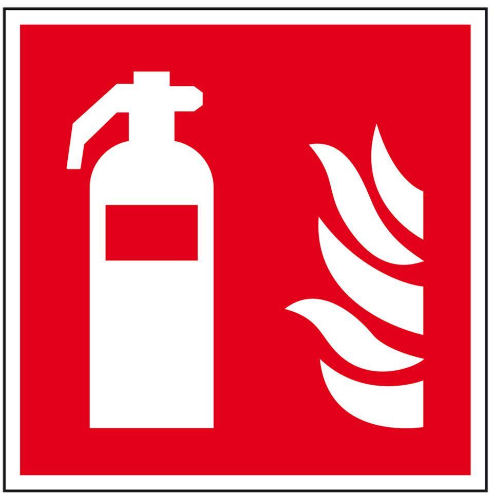 Brandschutzschild Feuerlöscher, Kunststoff, 200x200mm, ASR A1.3,DIN EN ISO 7010 F001-0