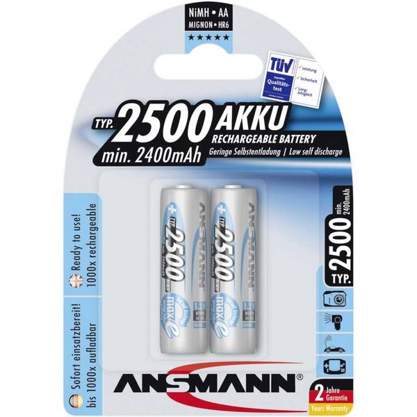 ANSMANN maxE plus - Batterie 2 x AA-Typ - NiMH - (wiederaufladbar) - 2500 mAh