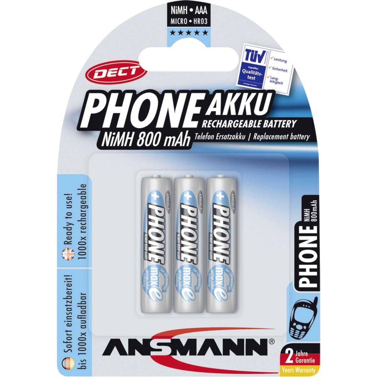 ANSMANN - Batterie AAA-Typ - NiMH - (wiederaufladbar) - 800 mAh-0