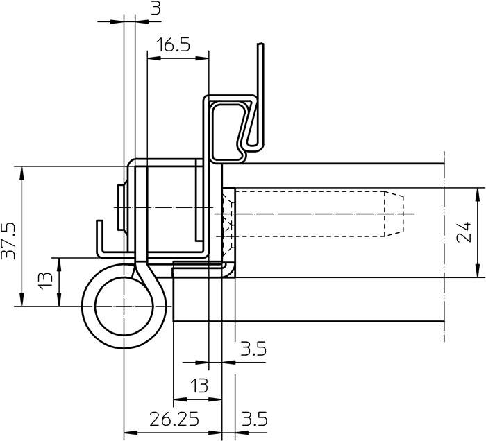 Objektband VN 8938/160 FD STA m.vern.160kg 22,5mm DIN L/R-4