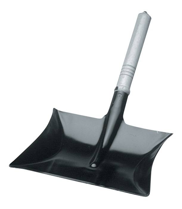 Kehrschaufel m.Holzgr.Kappe/Ring Bl.L220xB230mm Metall schwarz lack.