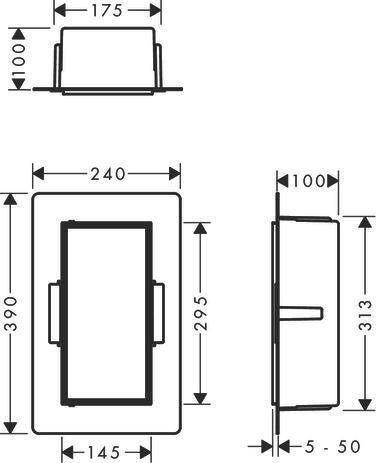 Hansgrohe XtraStoris Rock Wandnische mit befliesbarer Tür 300x150x100mm, Mattweiß-4